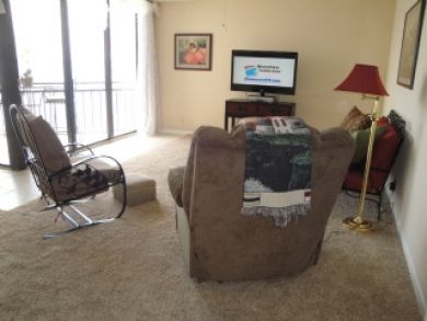 Living room open to balcony